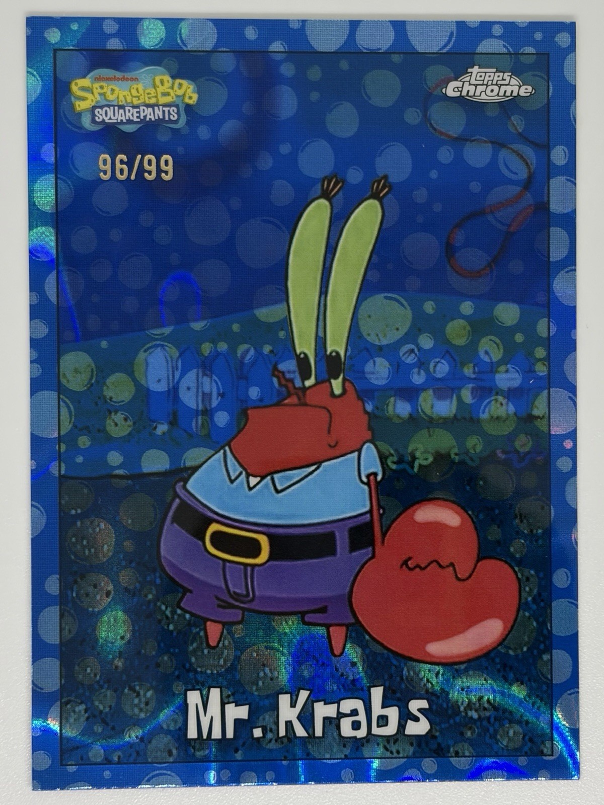 2025 Topps Chrome SpongeBob Mr. Krabs Bubblefractor /99 SSP 2025 Topps Chrome SpongeBob Mr. Krabs Bubblefractor /99 SSP