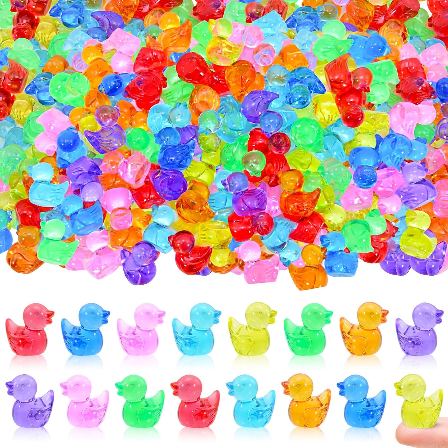 250 Pcs Mini Acrylic Ducks Colorful Small Little Tiny Resin Duck Figures to Hide 250 Pcs Mini Acrylic Ducks Colorful Small Little Tiny Resin Duck Figures to Hide