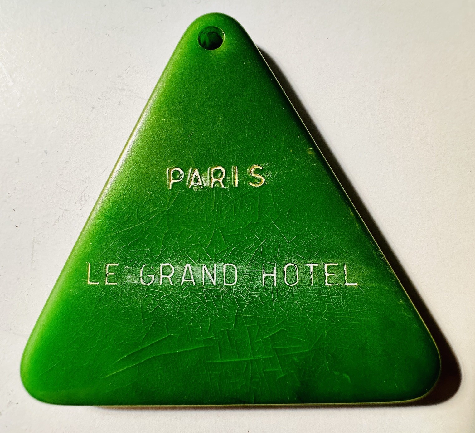 Paris Le Grand Hotel Paris France Etage Floor 1 Green Chunky Hotel Room Key Fob