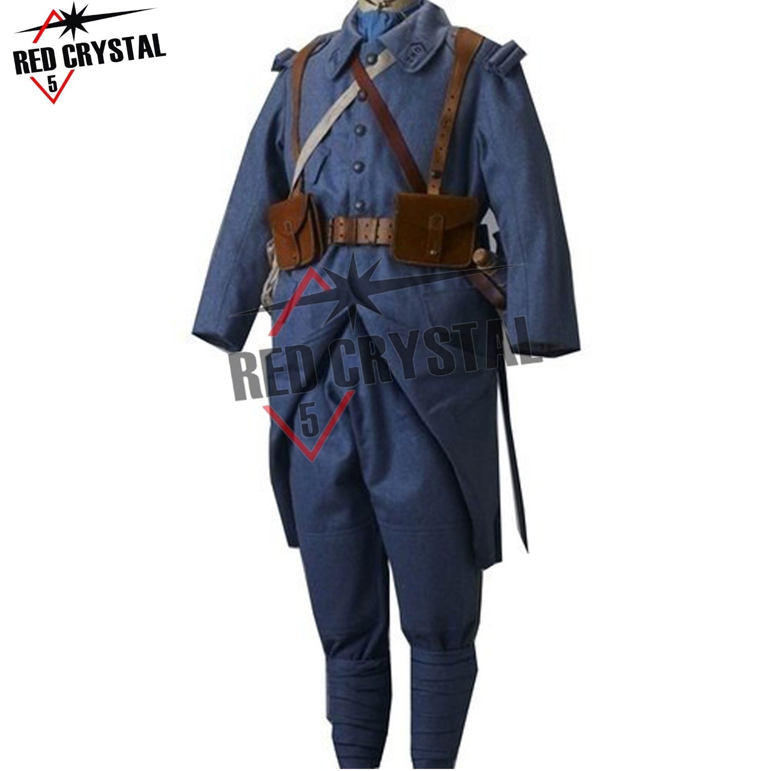 French Soldier 1916-18 Soldiers Reproduction Army Uniform Blue Wool Handmad Coat French Soldier 1916-18 Soldiers Reproduction Army Uniform Blue Wool Handmad Coat