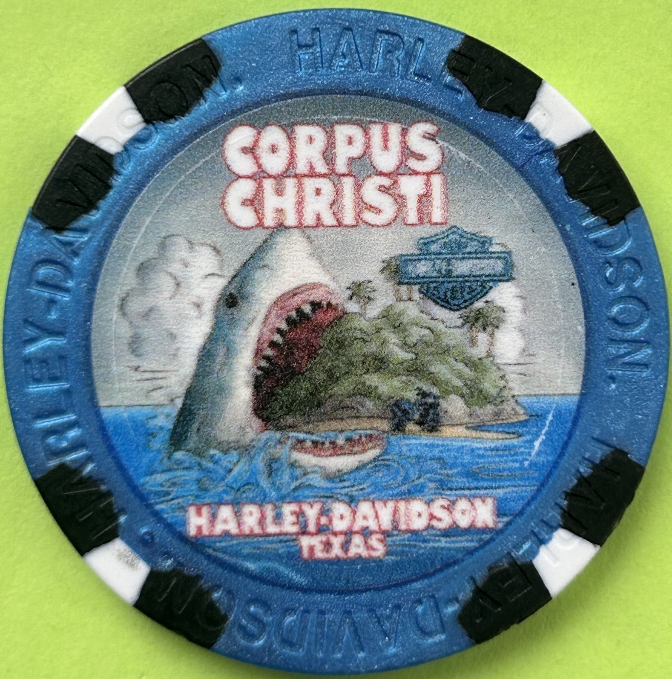 Harley Davidson Wide Print Poker Chip Corpus Christi HD in Corpus Christi, Texas Harley Davidson Wide Print Poker Chip Corpus Christi HD in Corpus Christi, Texas