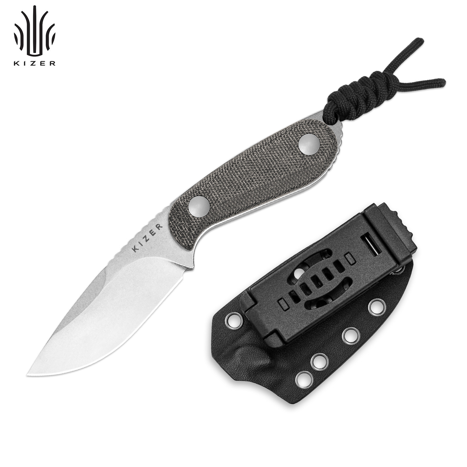 Kizer Buddy Fixed Knife Compact 14C28N Blade Micarta Handle Drop Point 1081A8 Kizer Buddy Fixed Knife Compact 14C28N Blade Micarta Handle Drop Point 1081A8