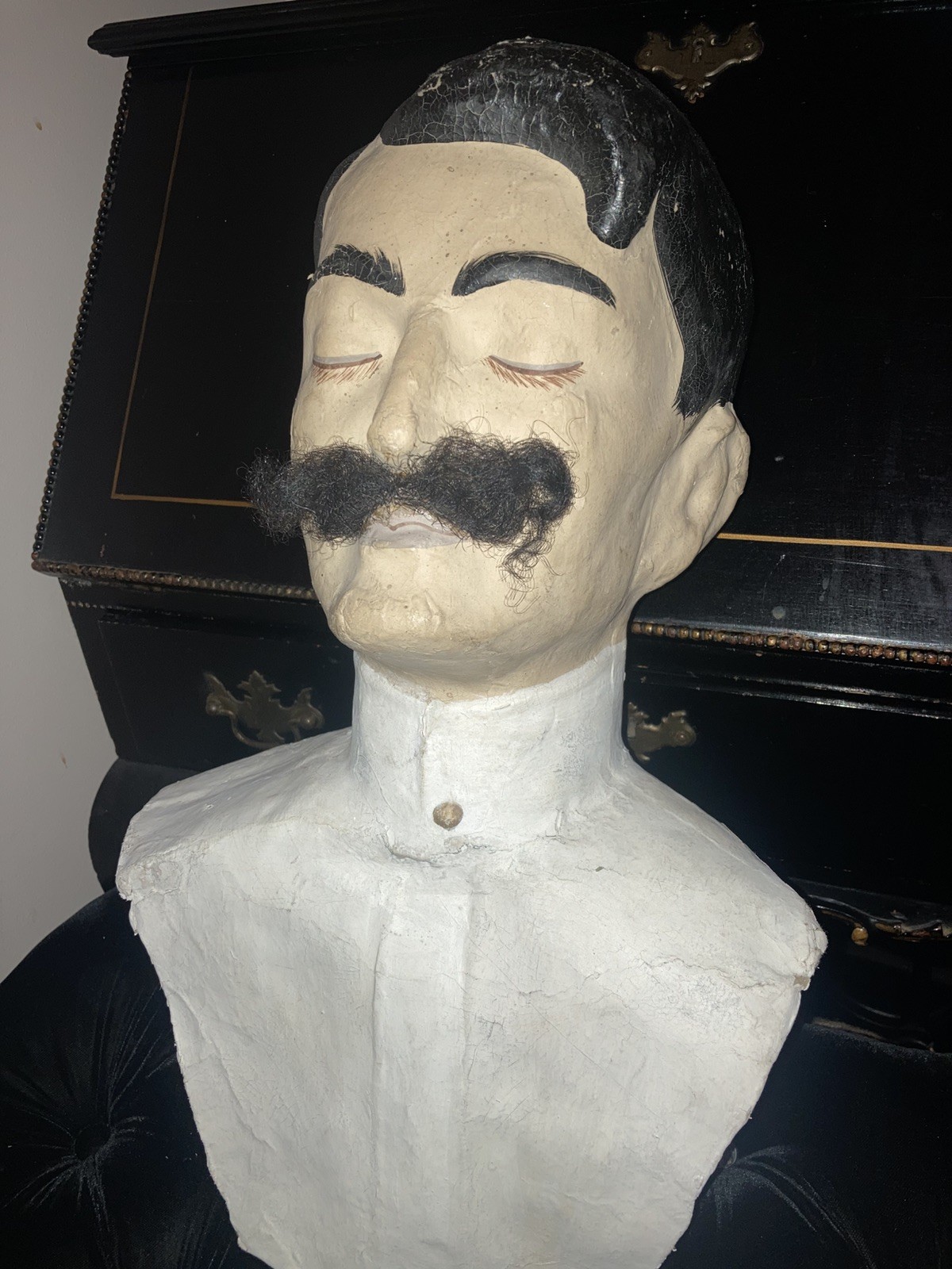 Antique Large Gentleman Mache Bust Fraternal Masonic Odd Fellows Funeral Ritual Antique Large Gentleman Mache Bust Fraternal Masonic Odd Fellows Funeral Ritual