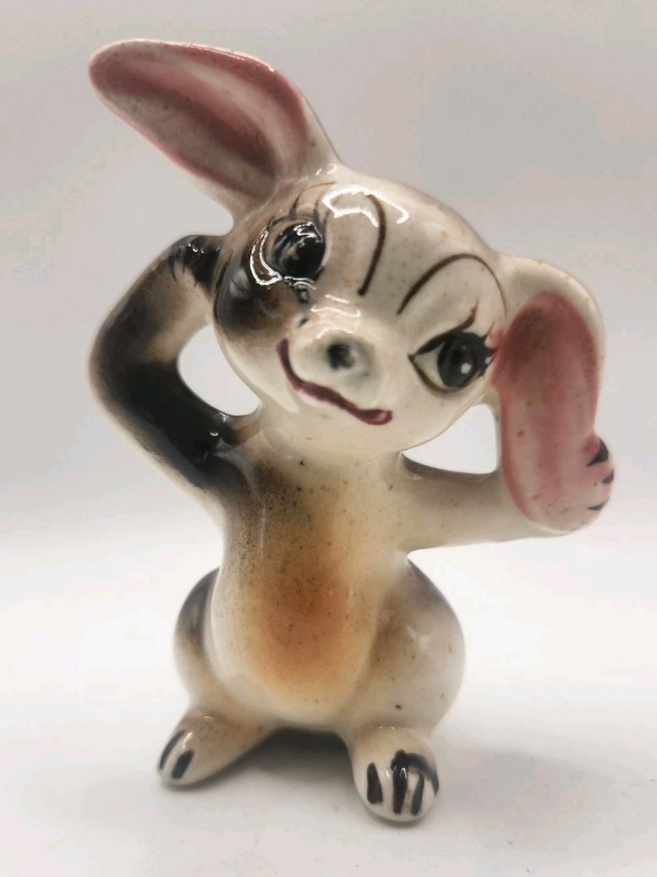 Vintage Ceramic Bunny Rabbit Figurine Japan Anthropomorphic Cute Easter MCM 3" Vintage Ceramic Bunny Rabbit Figurine Japan Anthropomorphic Cute Easter MCM 3"