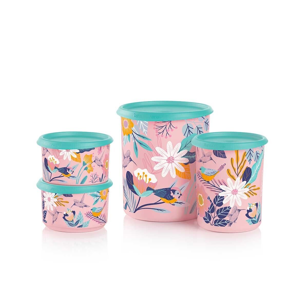Tupperware - Blushing Meadow One Touch® Canister Set.