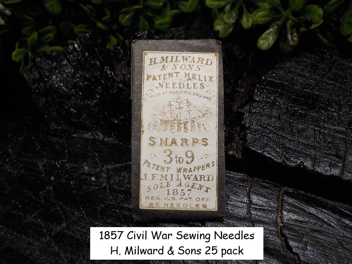 Old Rare Vintage Antique Civil War Relic 1857 H Milward Sharps 25 Sewing Needles