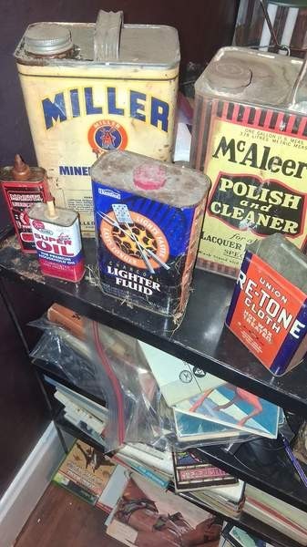 Vintage McAleer Polish Cleaner 1 Gallon Can Red Black Yellow Advertising Tin