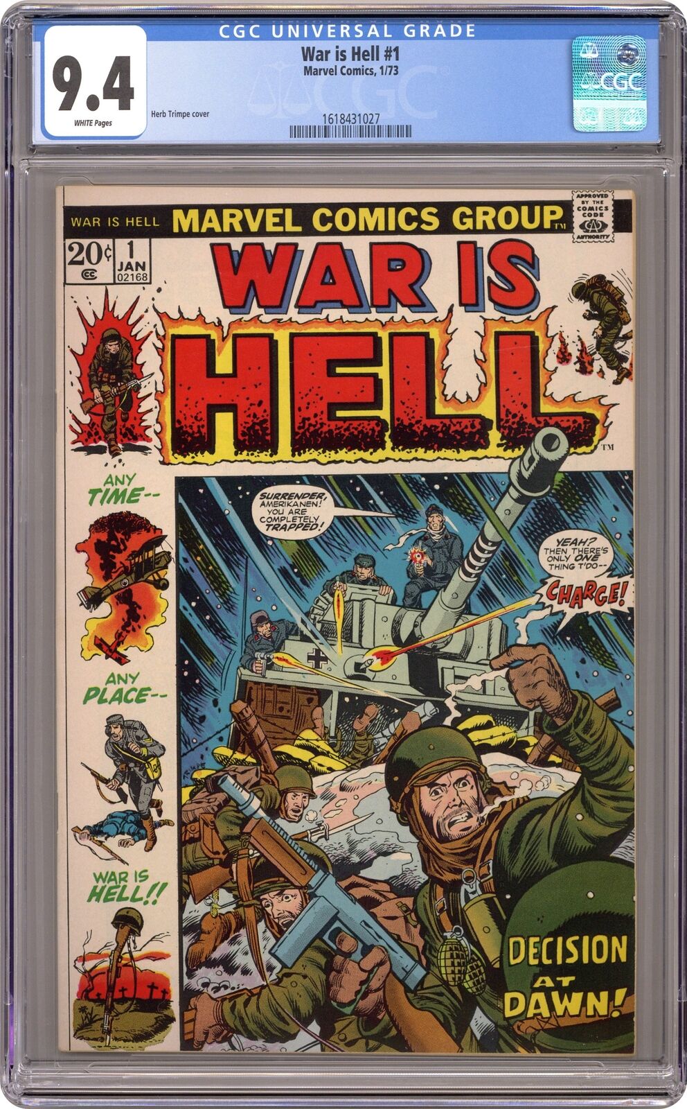 War Is Hell #1 CGC 9.4 1973 1618431027