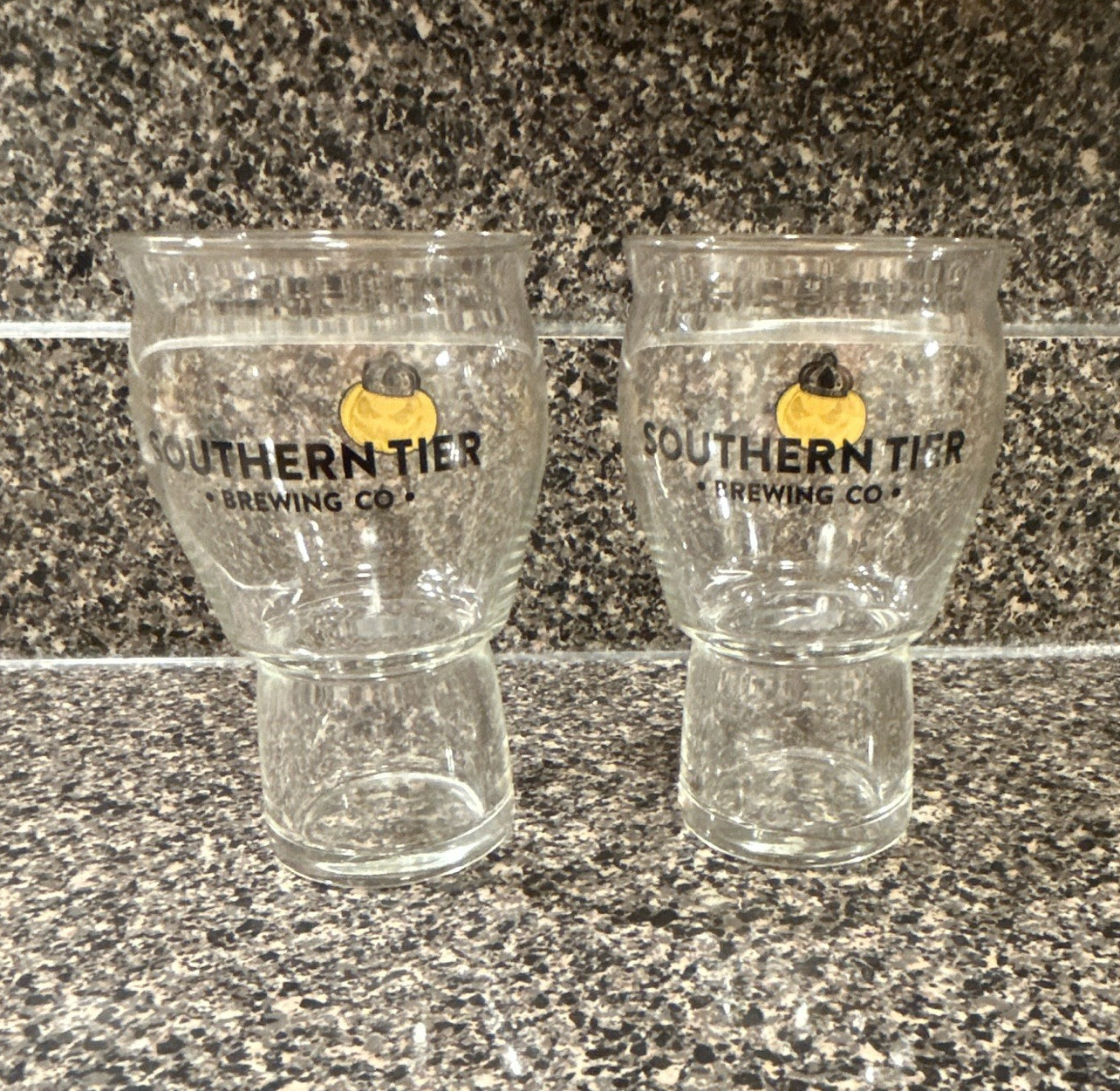 Southern Tier Brewing Co. Pumpkin Logo Pint Glasses Set of 2 Breweriana Southern Tier Brewing Co. Pumpkin Logo Pint Glasses Set of 2 Breweriana