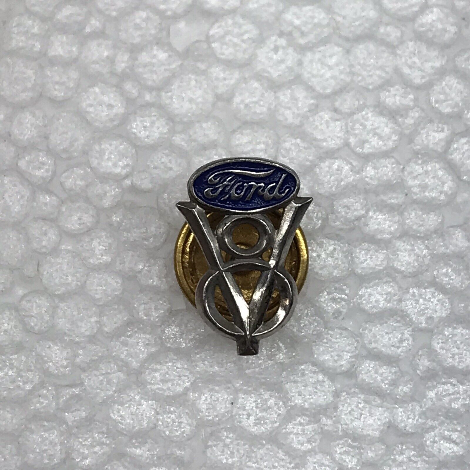 Vintage Ford V8 Logo emblem screw back lapel pin accessory