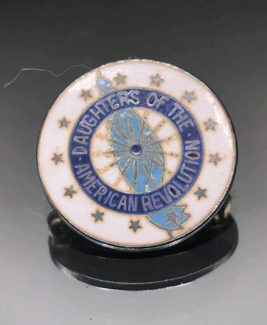 NUMBERED Sterling Silver & Enamel MEMBER PIN Daughters American Revolution DAR NUMBERED Sterling Silver & Enamel MEMBER PIN Daughters American Revolution DAR