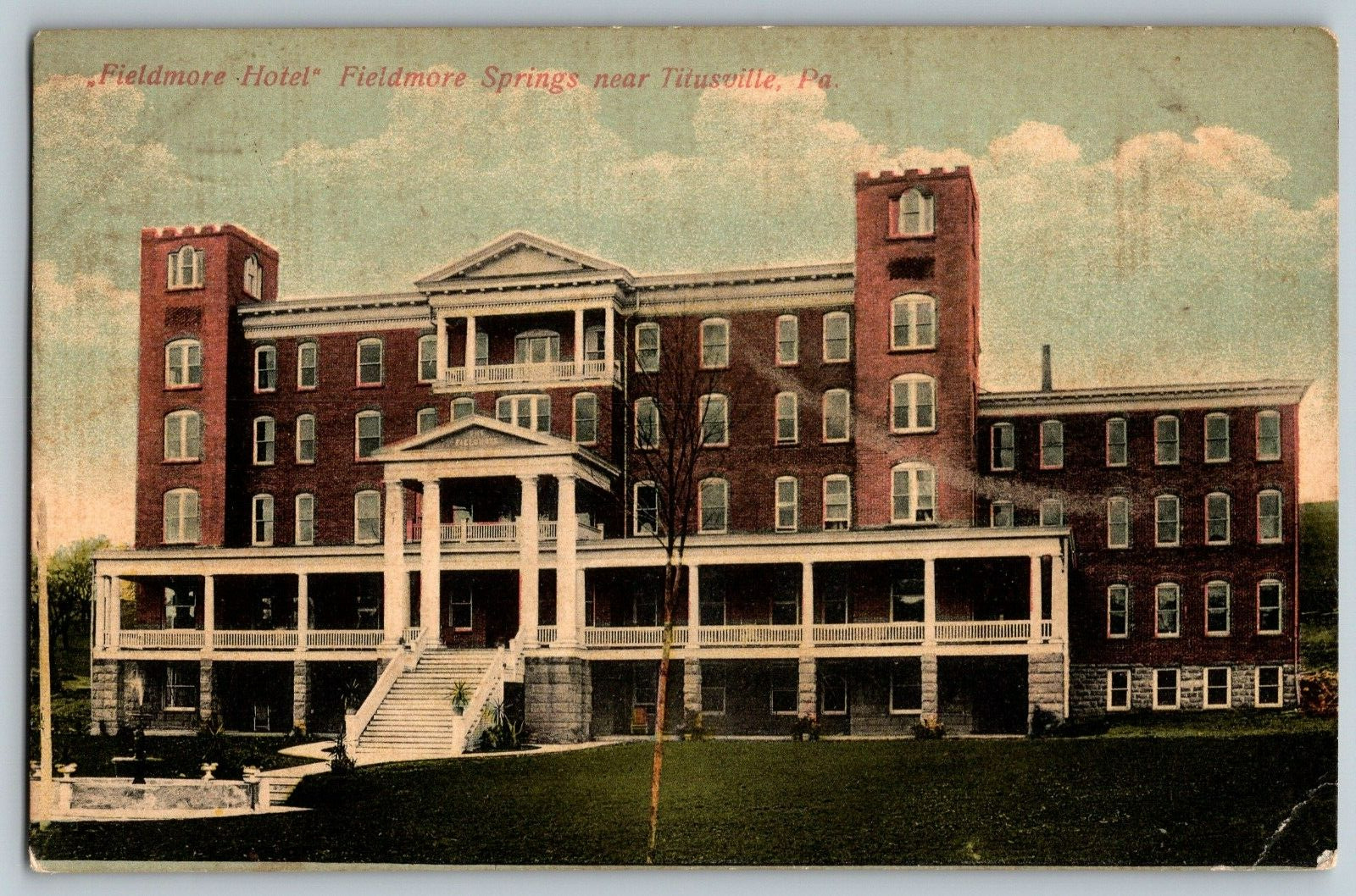 Titusville, Pennsylvania - Fieldmore Hotel, Fieldmore Spring - Vintage Postcard