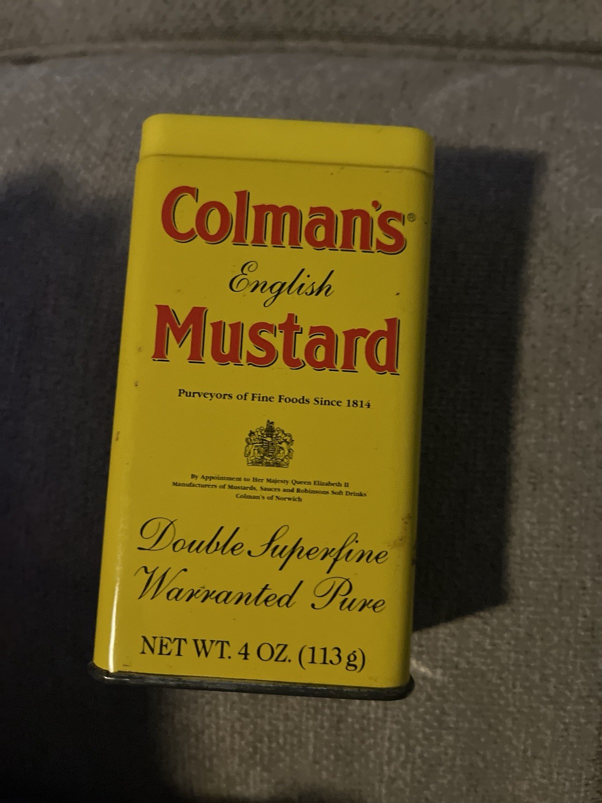 Vintage Colman’s English Mustand Tin 4oz Open With Original Powder Prop Display Vintage Colman’s English Mustand Tin 4oz Open With Original Powder Prop Display