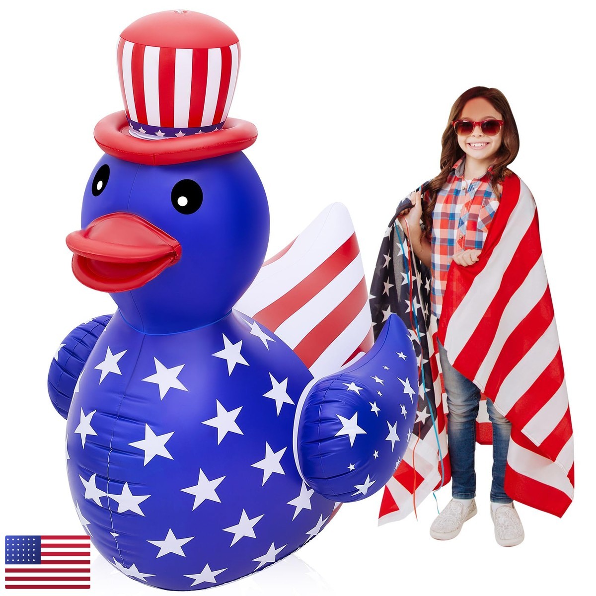 Hungdao 2 Pcs 4 Ft Patriotic Inflatable 4th July Pool Float American Flag Giant Hungdao 2 Pcs 4 Ft Patriotic Inflatable 4th July Pool Float American Flag Giant