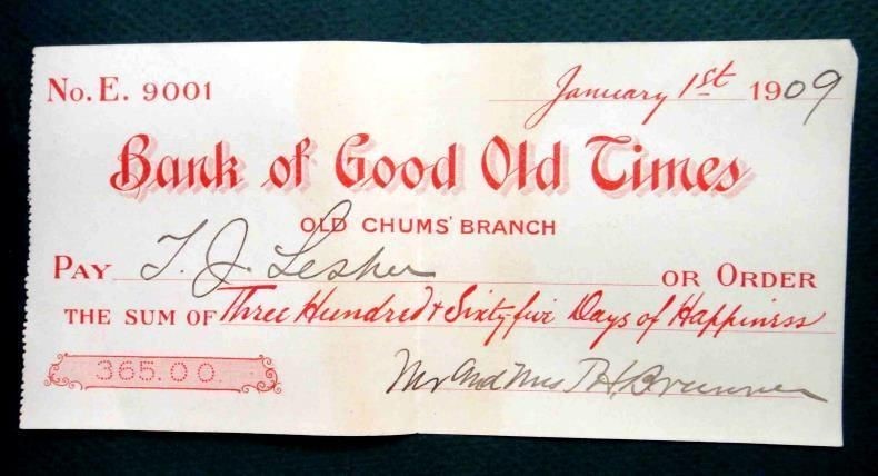 1900 antique JOKE HUMOROUS BANK CHECK old chums branch good old times LESHER 1900 antique JOKE HUMOROUS BANK CHECK old chums branch good old times LESHER