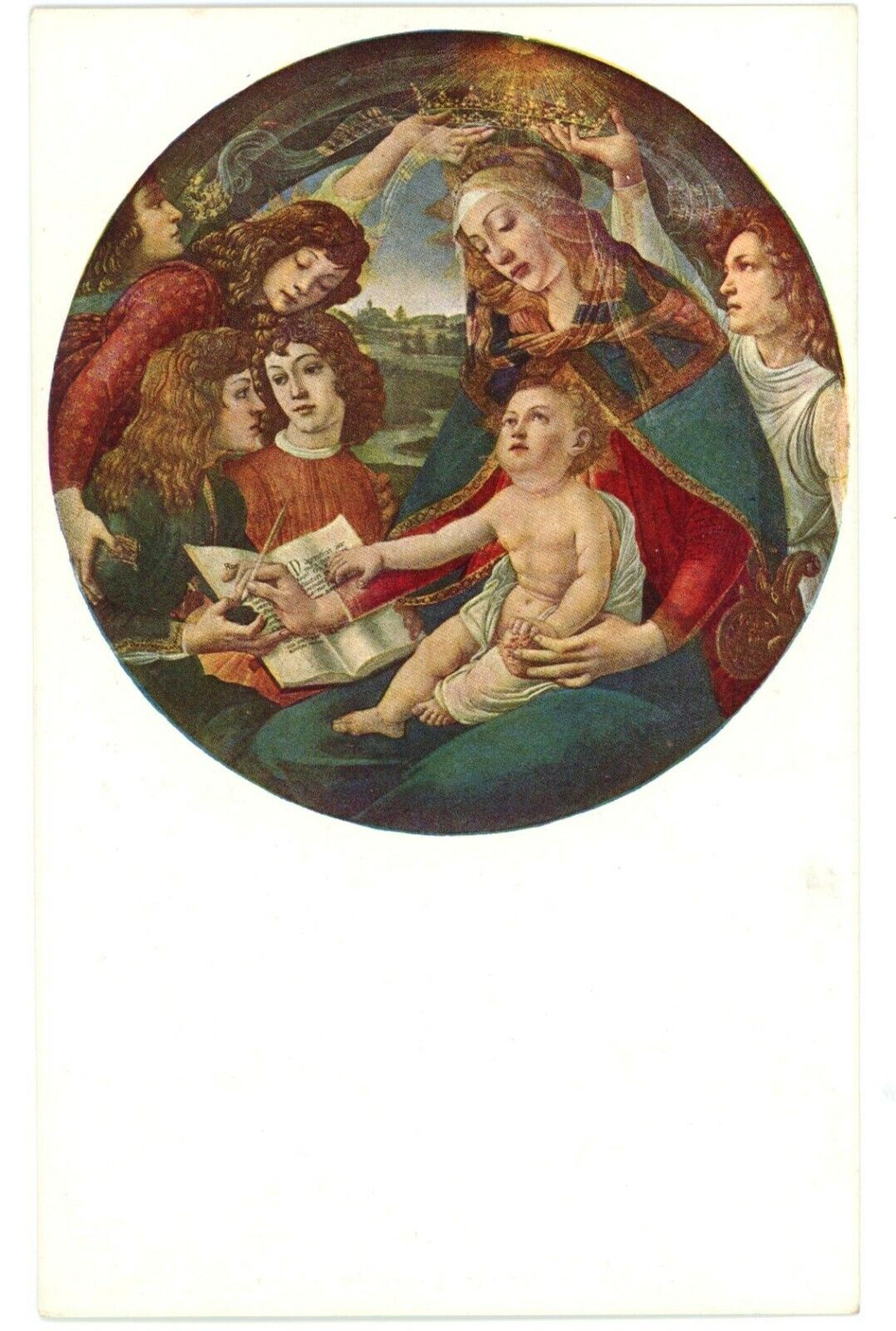 Madonna Of The Magnificat By Painter Sandro Botticelli Uffizi Gallery Postcard