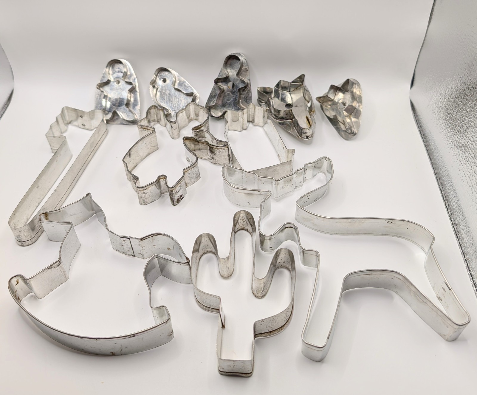 11 Vintage Handmade Cookie Cutters by the late Pennsylvania tinsmith 'H. Foose' 11 Vintage Handmade Cookie Cutters by the late Pennsylvania tinsmith 'H. Foose'