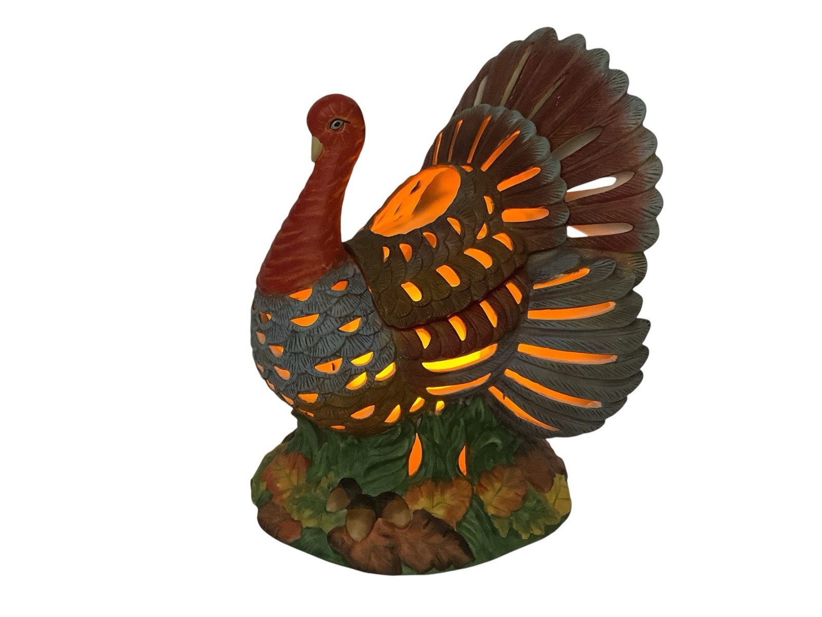 PartyLite 10" Turkey Tea Light Candle Holder Thanksgiving Table Setting wo/ Box PartyLite 10" Turkey Tea Light Candle Holder Thanksgiving Table Setting wo/ Box