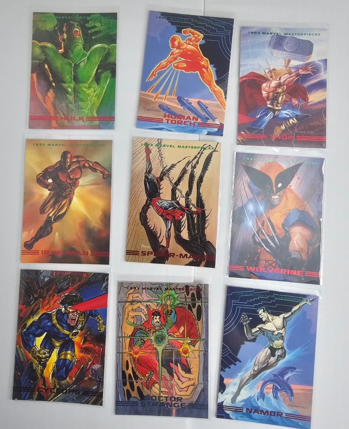 1993 Marvel Masterpieces Complete Base Set 1-90 Trading Card Set Skybox Sleeved 1993 Marvel Masterpieces Complete Base Set 1-90 Trading Card Set Skybox Sleeved