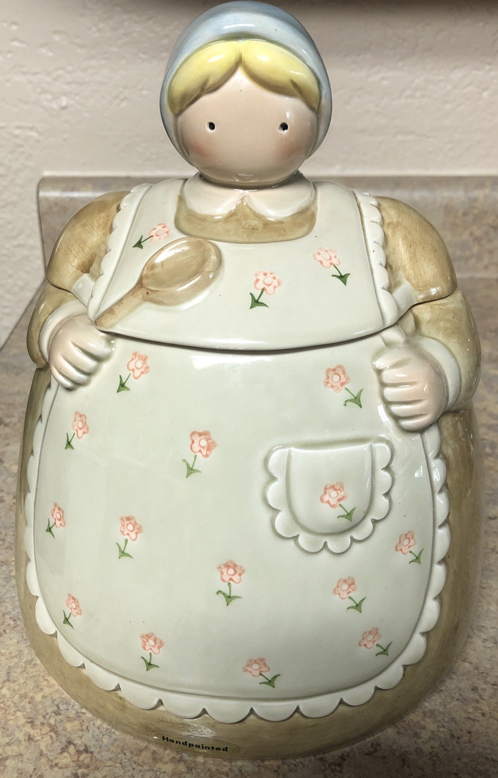 Vintage OTAGIRI Porcelain Cookie Jar Country Women Floral Apron Made In Japan Vintage OTAGIRI Porcelain Cookie Jar Country Women Floral Apron Made In Japan