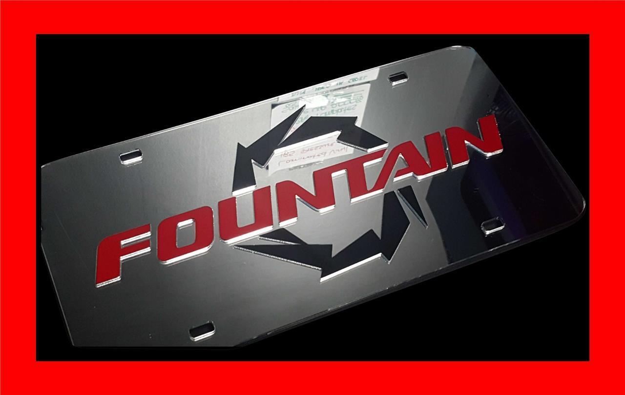 Custom Acrylic Fountain Power Boat Chrome Silver Mirror License plate