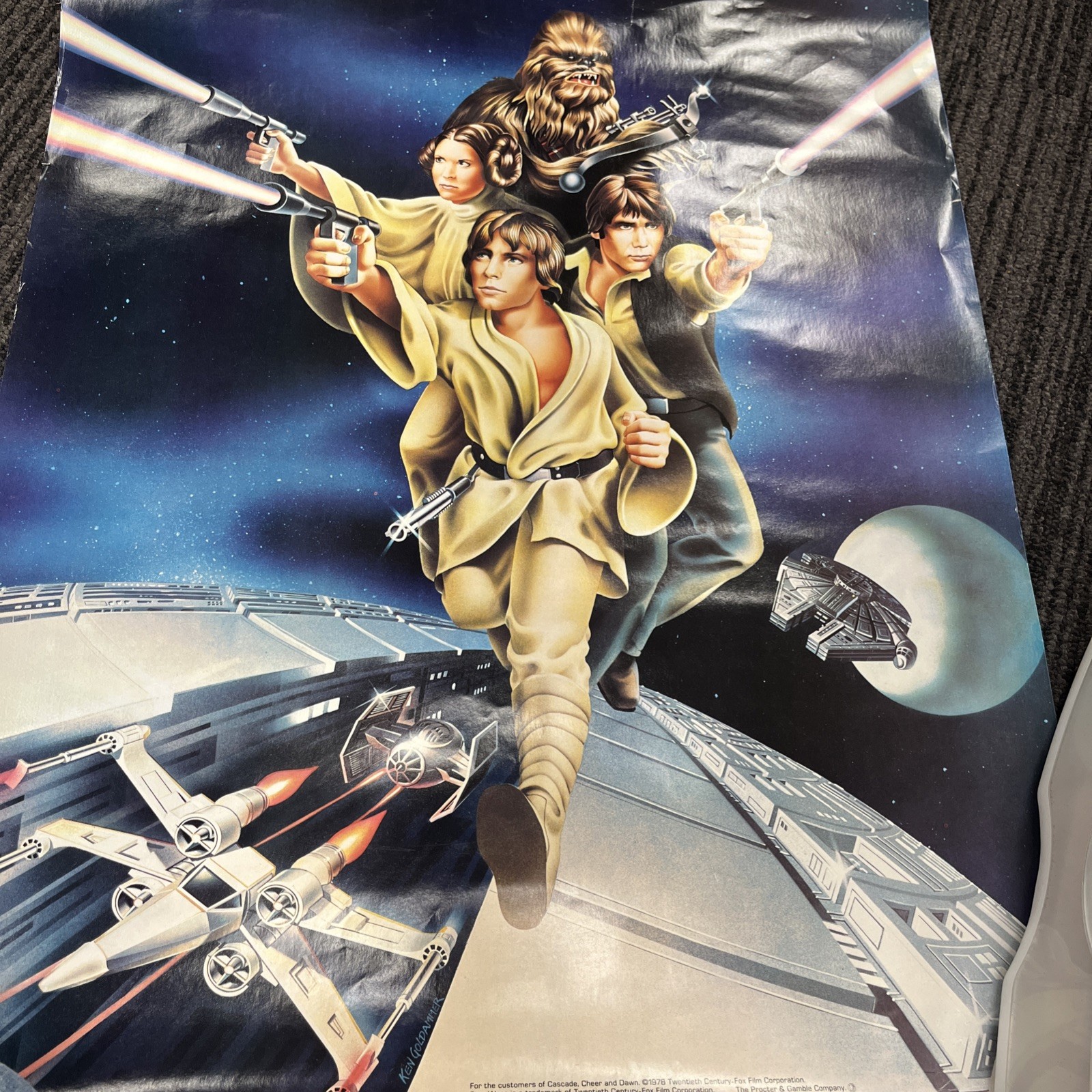 VTG 1978 Star Wars Leia Luke Han Chewbacca Proctor & Gamble Poster 18.5" X22.5”