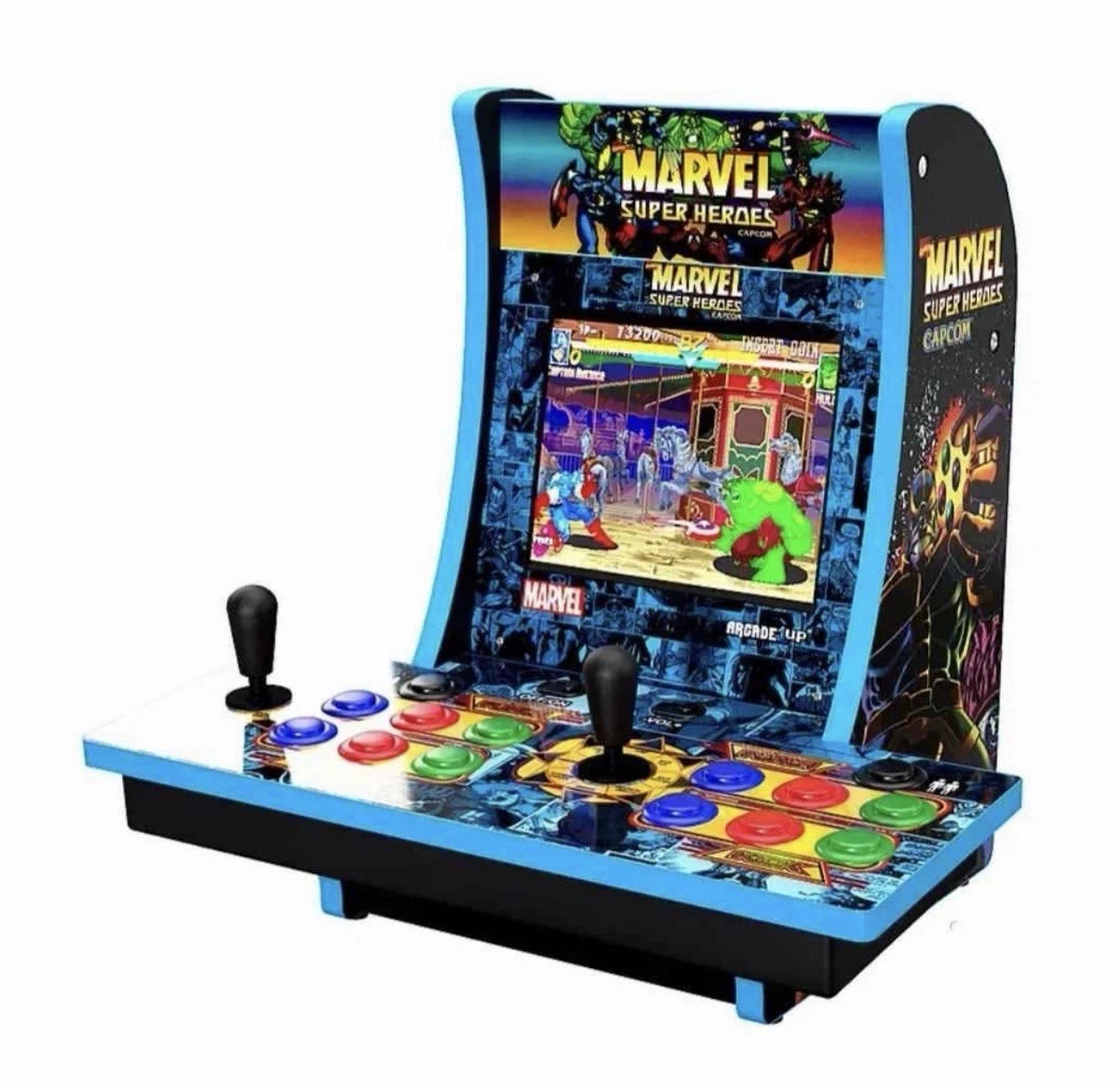 Arcade1Up Marvel vs Capcom Super Heroes Countercade Light-Up Marquee. New Arcade1Up Marvel vs Capcom Super Heroes Countercade Light-Up Marquee. New