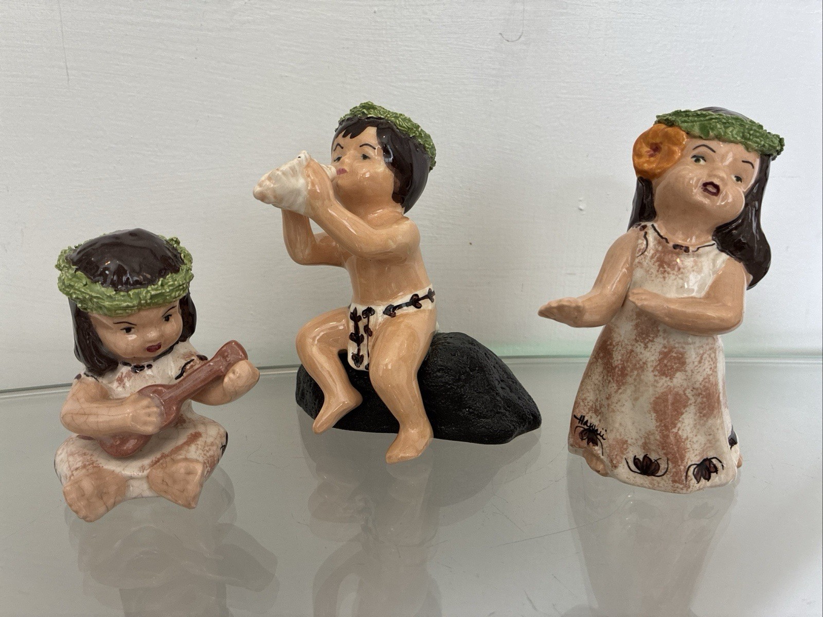 Vintage 60’s Hawaiian Island Pottery Children Luau Ceramic Figurines Signed Rare Vintage 60’s Hawaiian Island Pottery Children Luau Ceramic Figurines Signed Rare