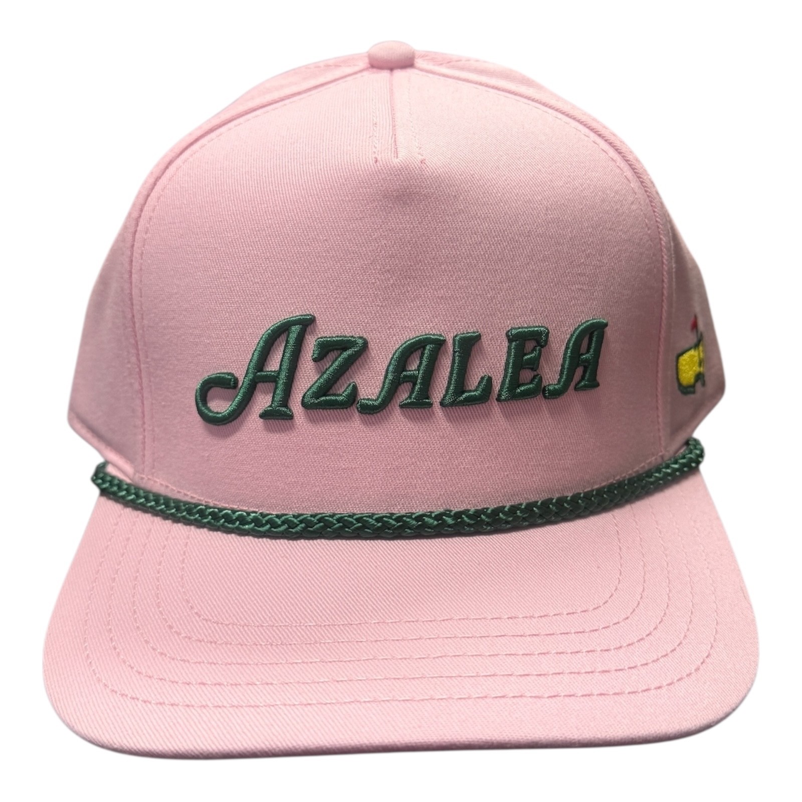2026 Masters Azalea Pink Embroidered Green Rope Hat Snapback Augusta National 2026 Masters Azalea Pink Embroidered Green Rope Hat Snapback Augusta National