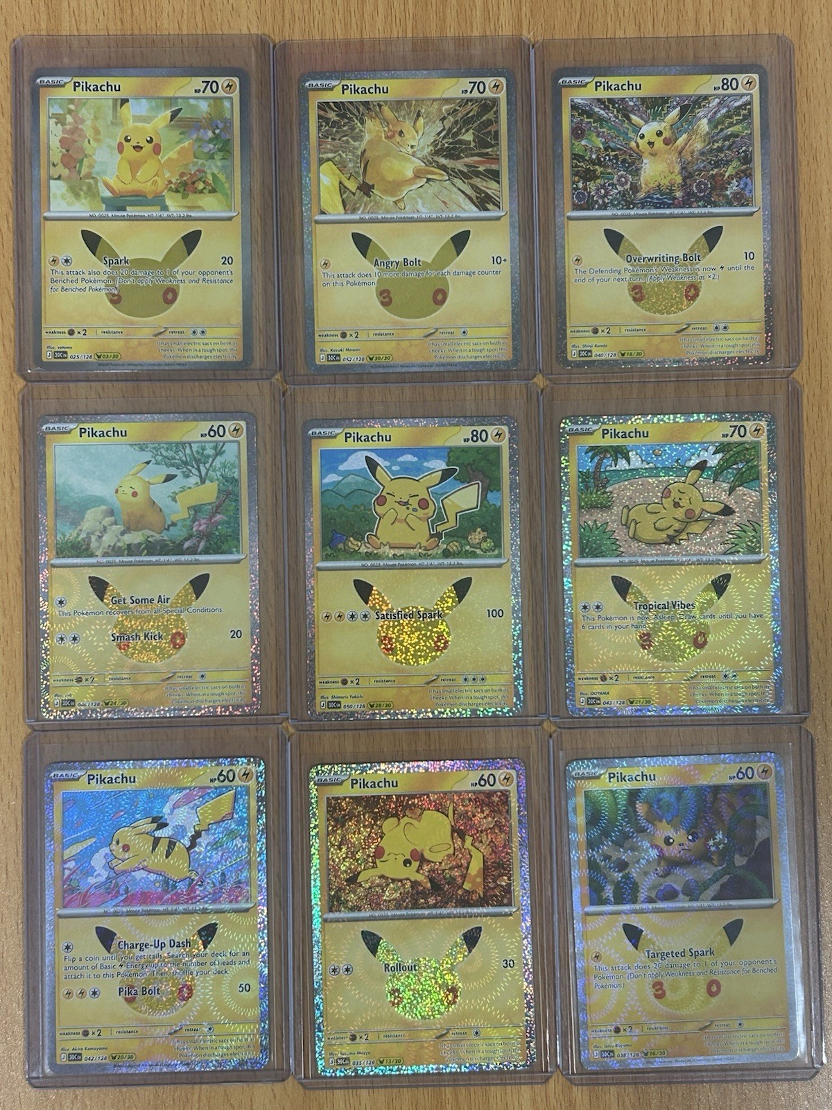 Pokémon 30th Anniversary Pikachu Cards 9 Card Lot Pokémon 30th Anniversary Pikachu Cards 9 Card Lot