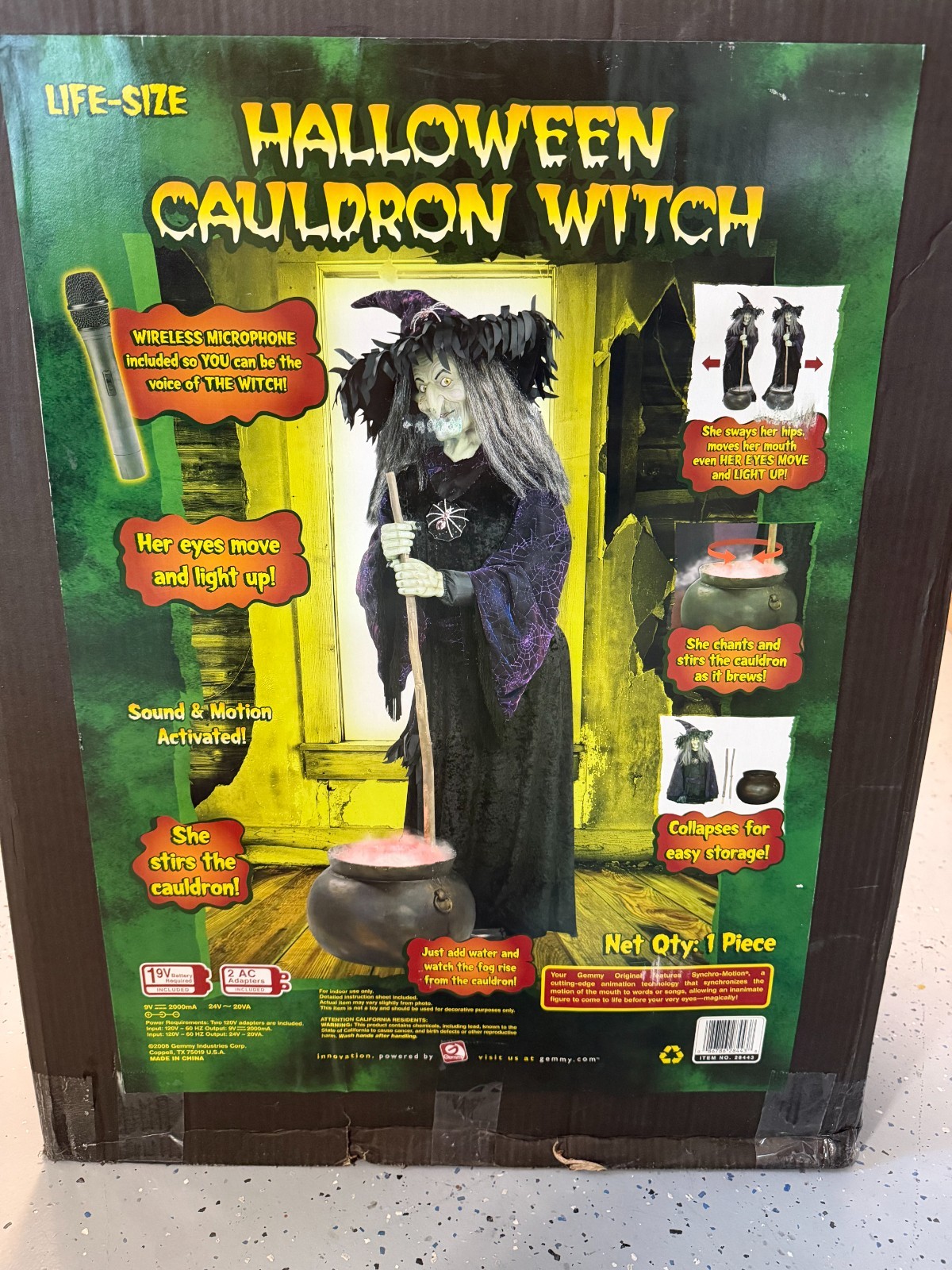 Gemmy Life-Size Animated Cauldron Witch 2008 Halloween Animatronic - Halloween Gemmy Life-Size Animated Cauldron Witch 2008 Halloween Animatronic - Halloween