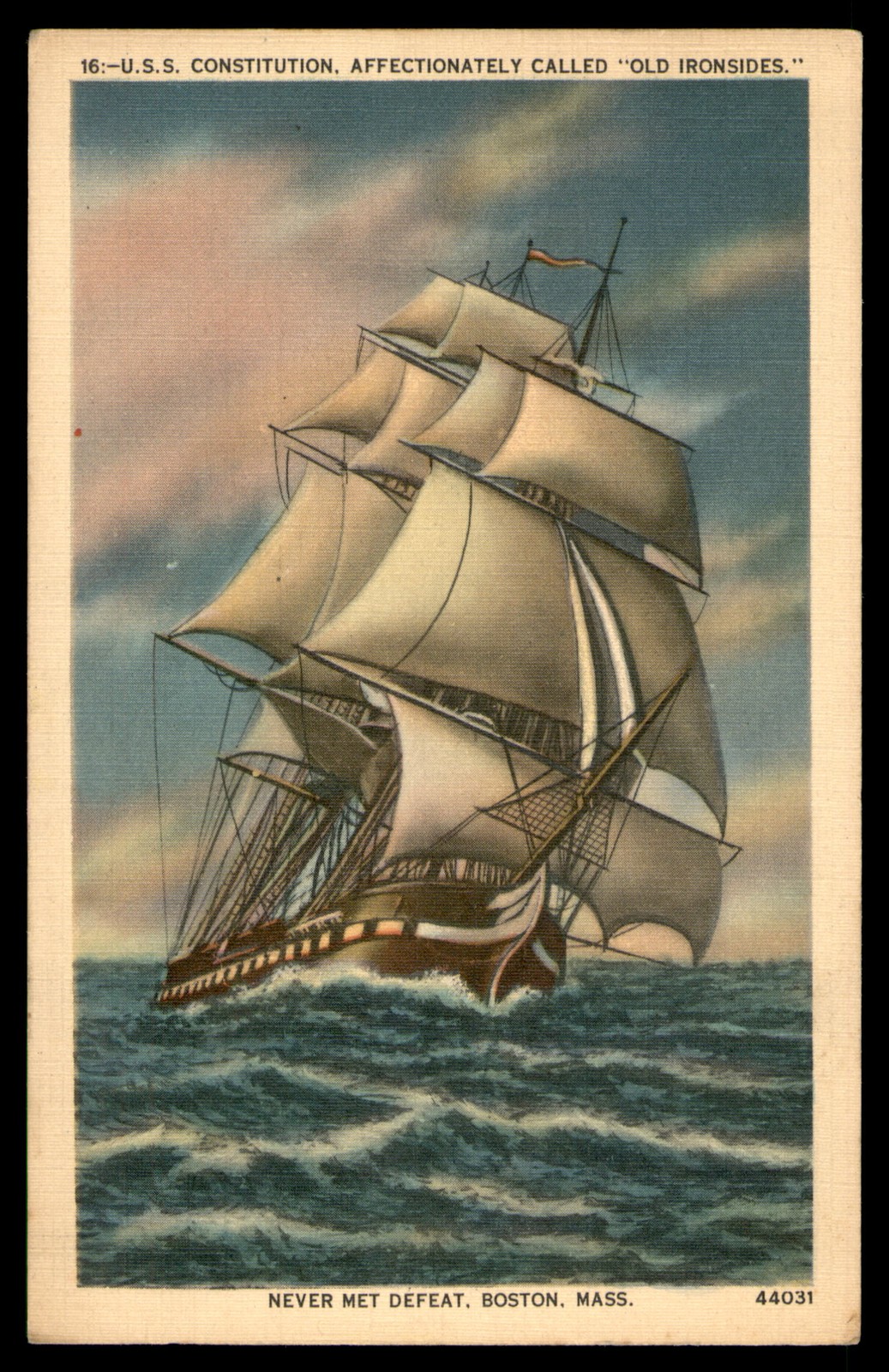 Postcard USS Constitution Ship, Boston, Massachusetts
