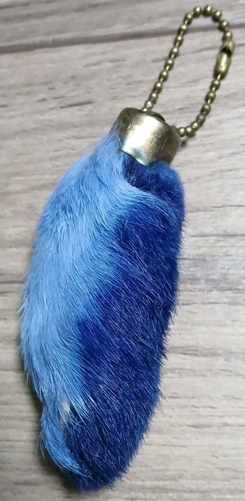 3” 1960s LUCKY Charm USA Vintage Real RABBIT'S FOOT Keychain Blue Large Hippie 3” 1960s LUCKY Charm USA Vintage Real RABBIT'S FOOT Keychain Blue Large Hippie