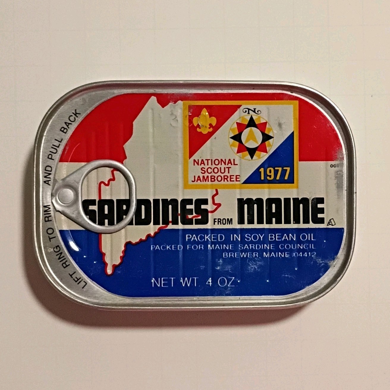 Boy Scouts 1977 National Scout Jamboree Maine Collectible Sardines Tin Boy Scouts 1977 National Scout Jamboree Maine Collectible Sardines Tin