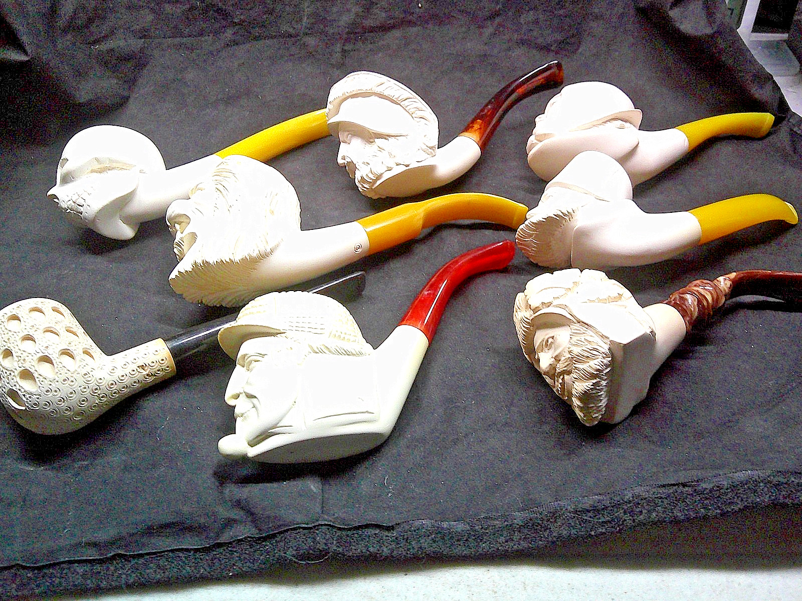 NEW UNSMOKED LARGE EIGHT (8) MEERSCHAUM PIPES START YOUR COLLECTION ALL PRIME NEW UNSMOKED LARGE EIGHT (8) MEERSCHAUM PIPES START YOUR COLLECTION ALL PRIME