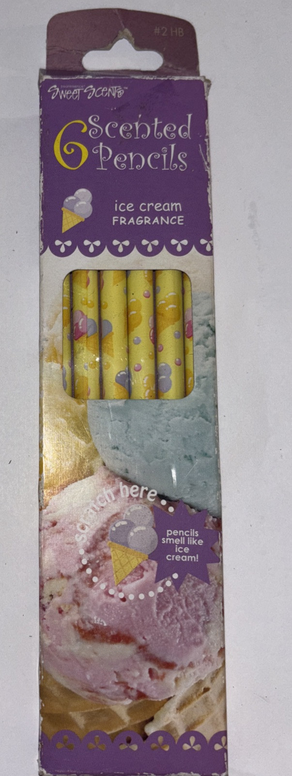 Vintage Sweet Scents 6 Ice Cream Scented Pencils