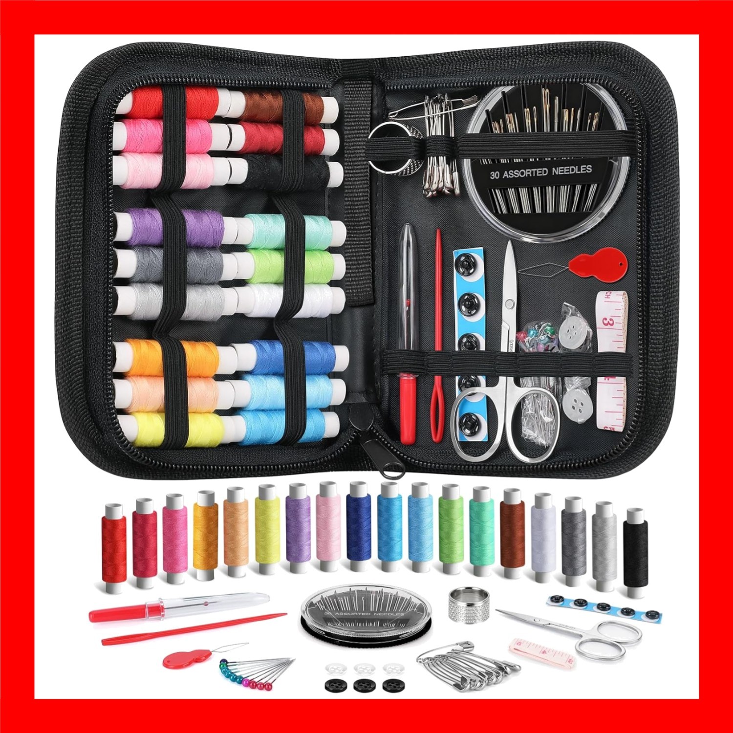130pcs Black Portable Sewing Bag Multi-Color Sewing Set Sewing Kit Travel Home 130pcs Black Portable Sewing Bag Multi-Color Sewing Set Sewing Kit Travel Home