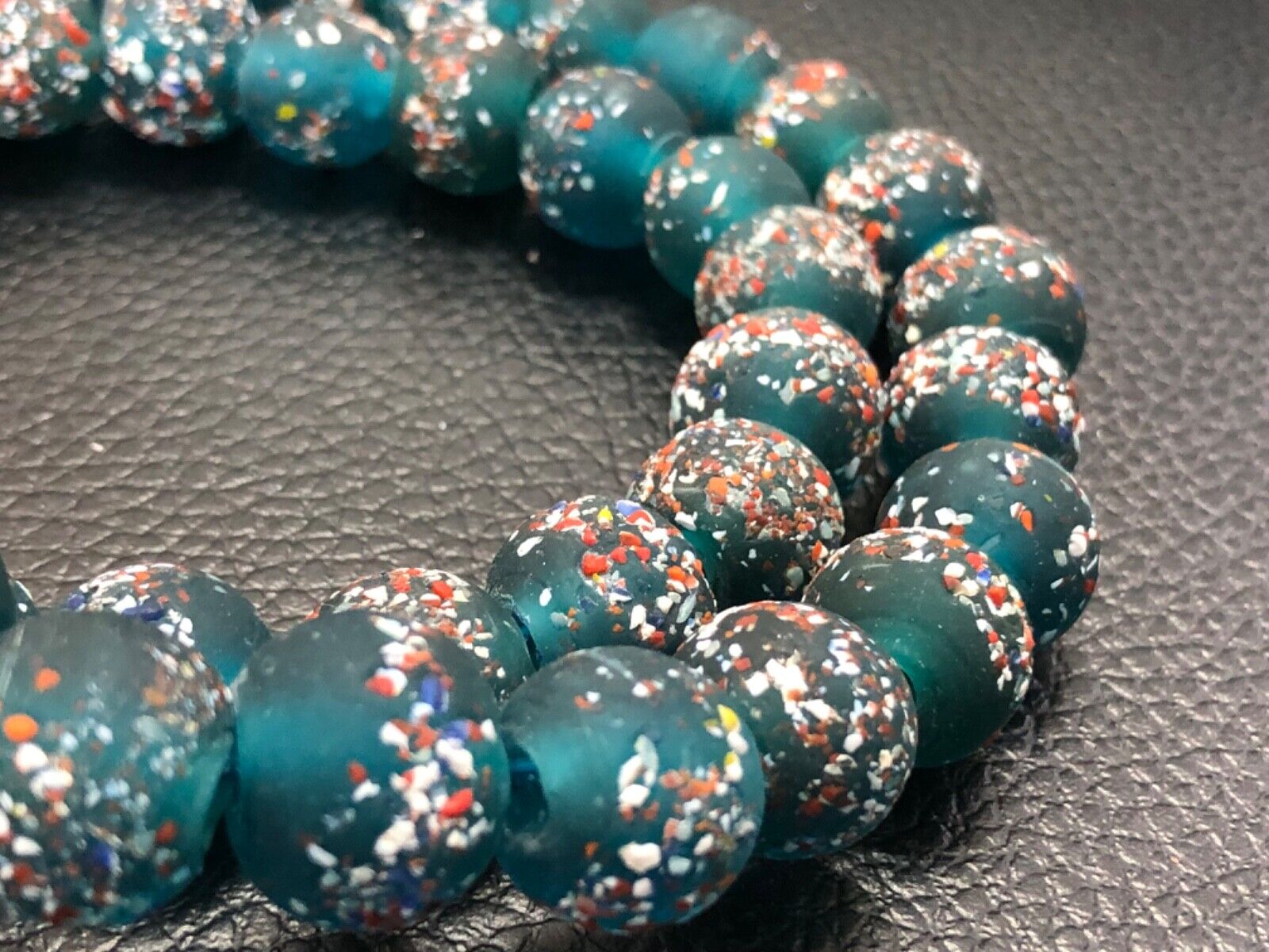 Beautiful Vintage Rare Collectible Glass Beads Awesome Texture From Africa
