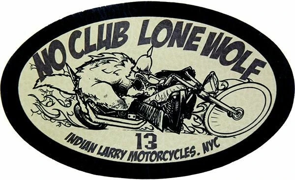 INDIAN LARRY NO CLUB RAT FINK  BIKER MOTORCYCLES TOOLS GUNS STICKER  4 in.