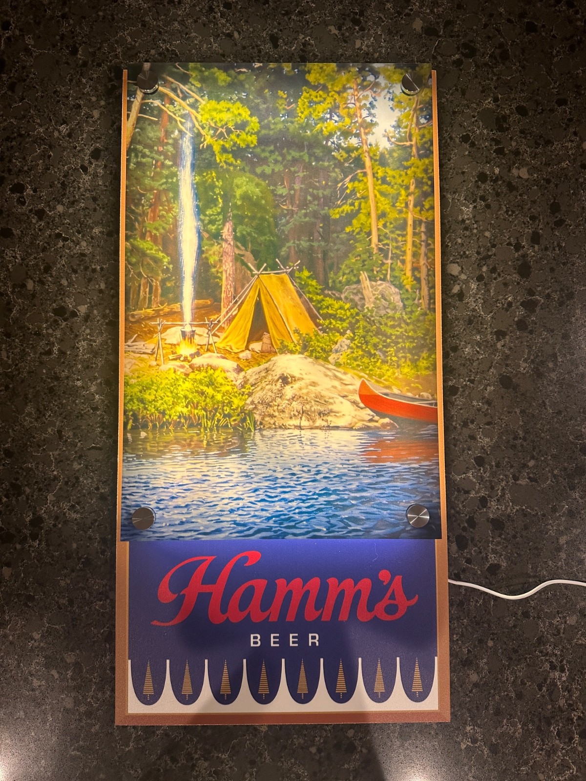 Hamm's Beer Campsite Backlit LED Bar Sign