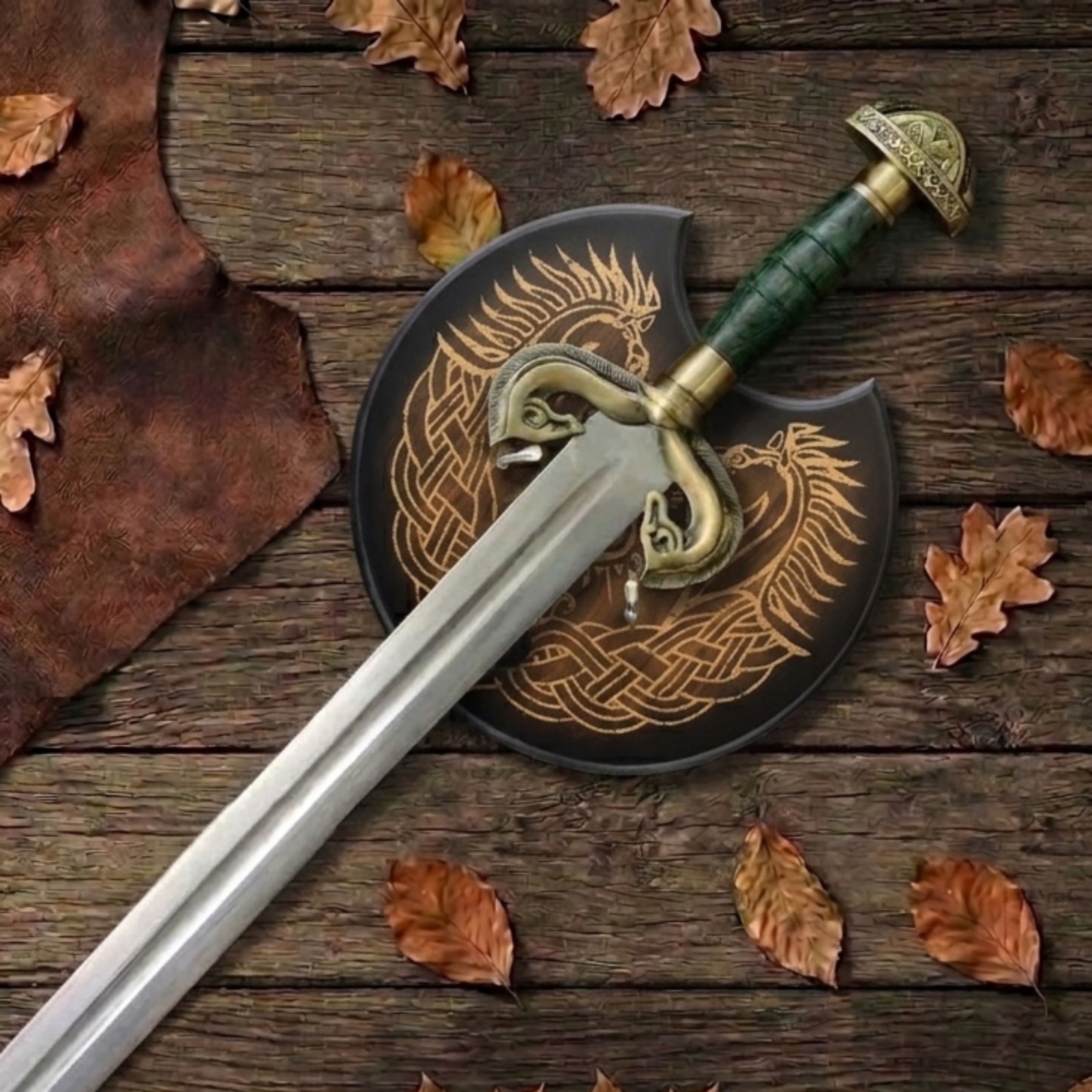 King Theodred Sword Custom Stainless Steel Handmade, Rings of Power w/ WallMount King Theodred Sword Custom Stainless Steel Handmade, Rings of Power w/ WallMount