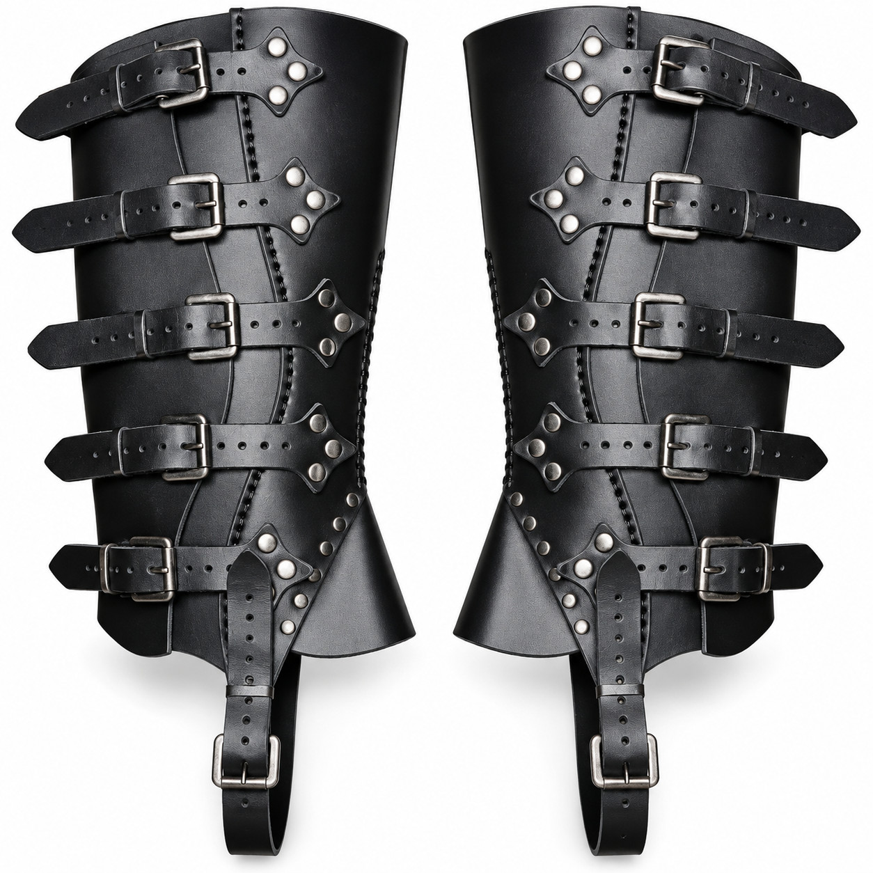 Medieval Leather Leg Greaves Viking Knight LARP Renaissance Cosplay Armor Medieval Leather Leg Greaves Viking Knight LARP Renaissance Cosplay Armor