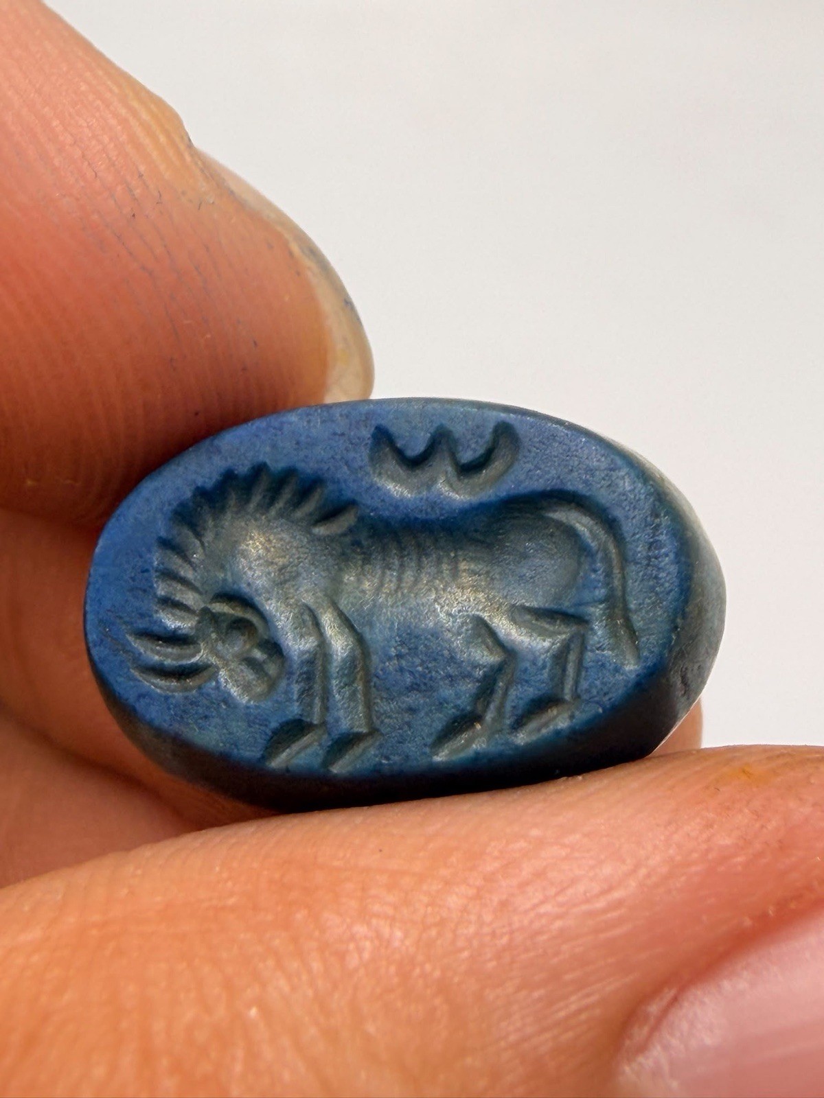 Unique Old Roman Sassan Lapis Stone Seal Stamp Bead Unique Old Roman Sassan Lapis Stone Seal Stamp Bead