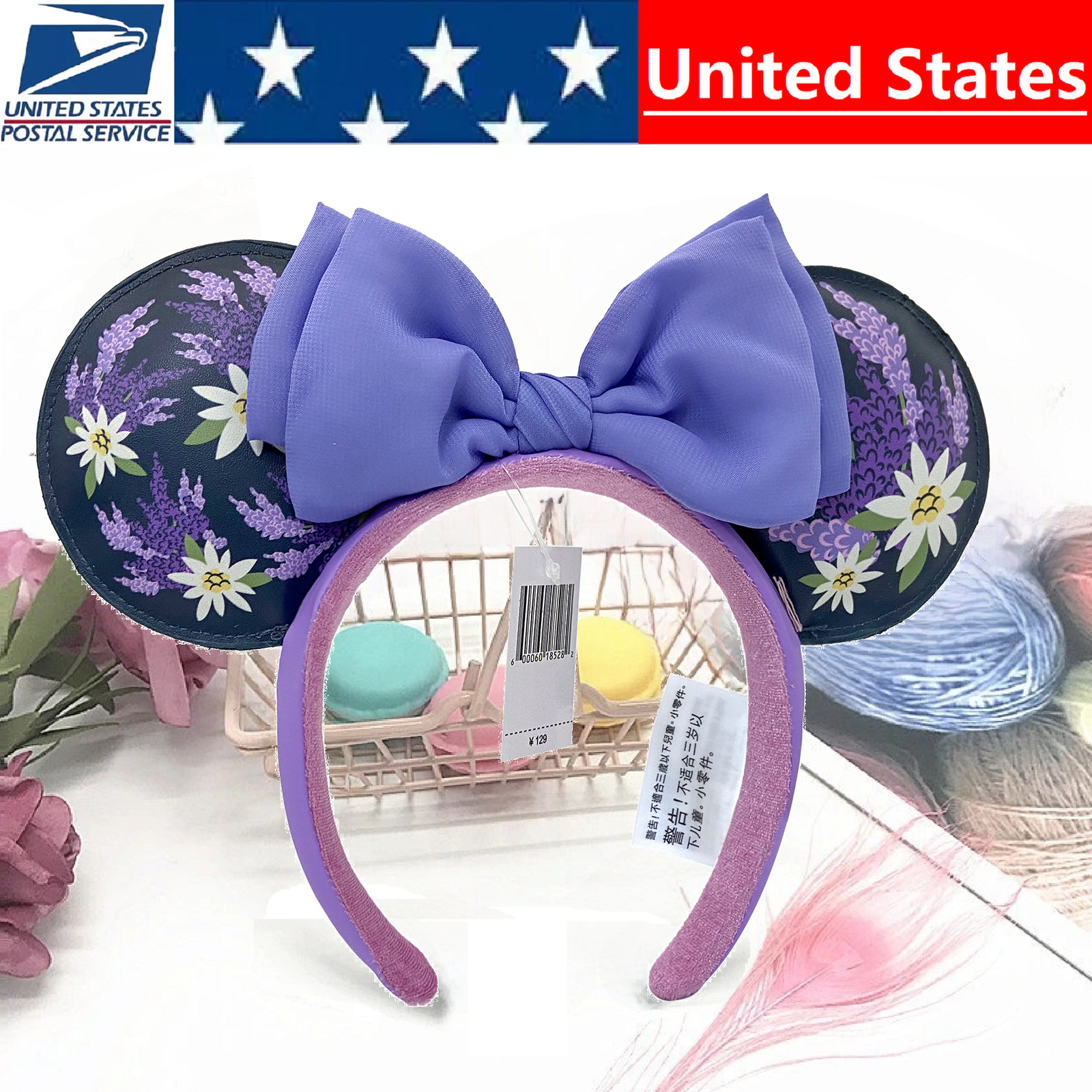 French Lavender Flower Purple Disney Parks Rare Lilac Minnie Ears Headband French Lavender Flower Purple Disney Parks Rare Lilac Minnie Ears Headband