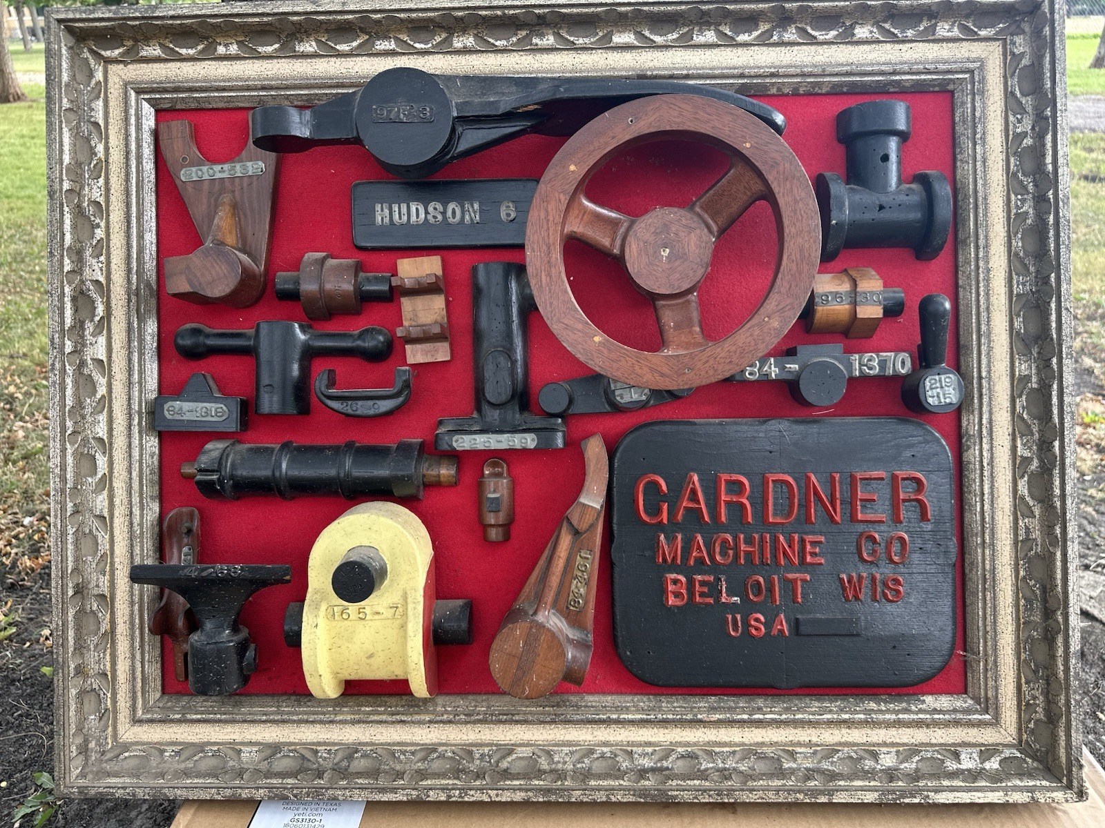 Gardner Machine Co Beloit WI Industrial Folk Art Wood Pattern Mechanical Display