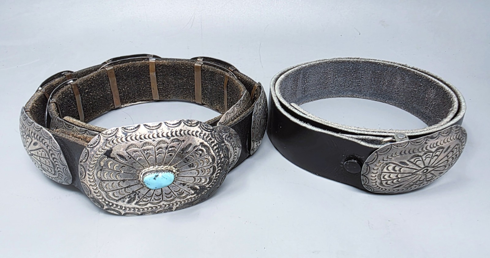 As Found Vintage Navajo Guild Sterling Silver Concho Belt with XTRA Buckle As Found Vintage Navajo Guild Sterling Silver Concho Belt with XTRA Buckle