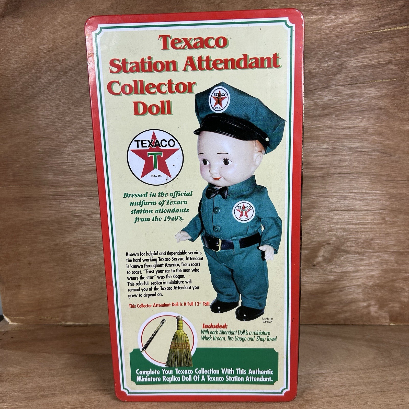 Buddy Lee Texaco Gas Attendant Doll In Tin, Please read description Buddy Lee Texaco Gas Attendant Doll In Tin, Please read description