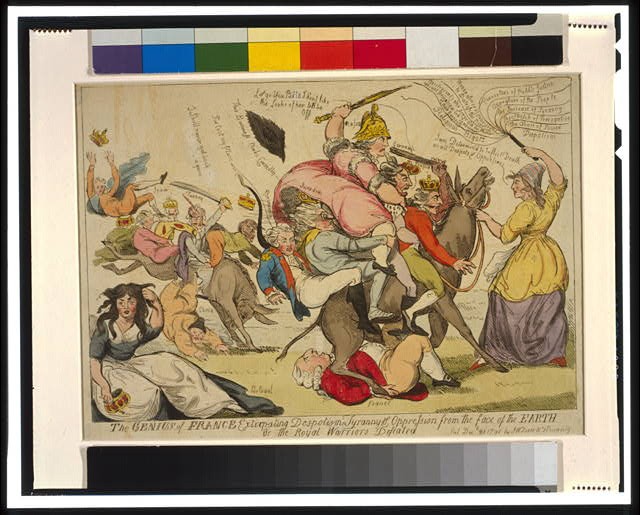 Cartoon,Louis XVI,King of France,Catherine II,Empress of Russia,1792,Liberty