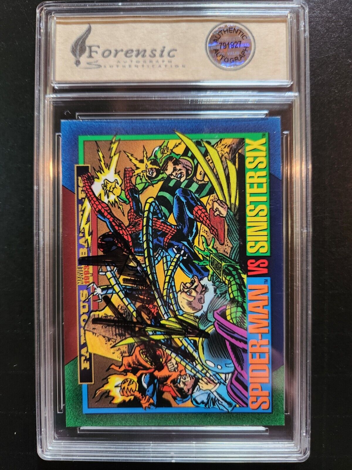 Spider-Man vs. Sinister Six 1993 Marvel Universe Card Signed By Stan Lee