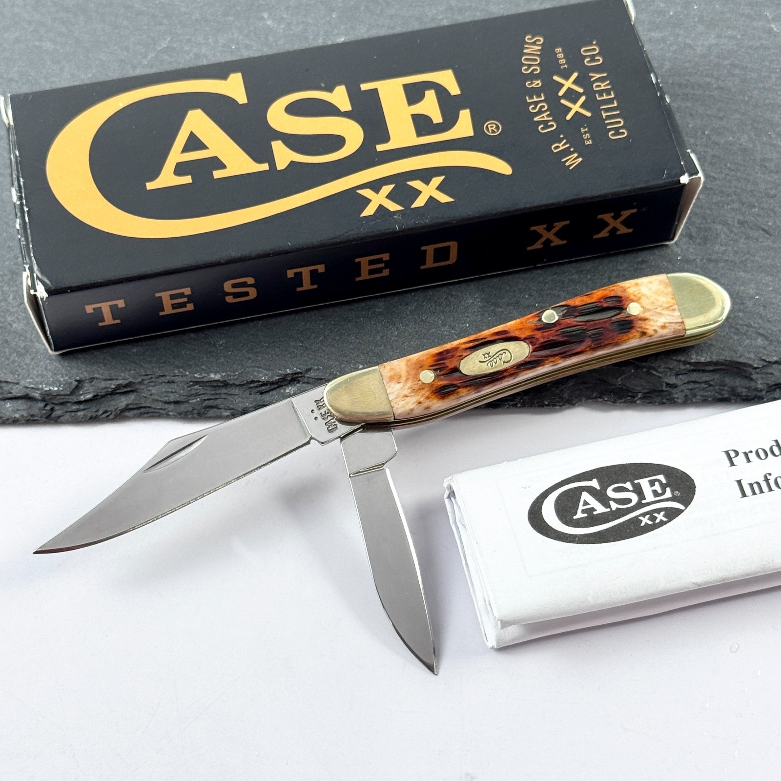 Case XX 00045 Peanut Jigged Amber Bone Stainless Steel Pocket Knife Case XX 00045 Peanut Jigged Amber Bone Stainless Steel Pocket Knife